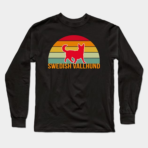 Swedish Vallhund Vintage Silhouette Long Sleeve T-Shirt by seifou252017